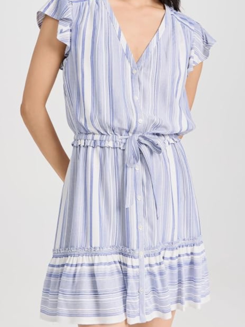 Paige Saralynn Mini Dress Ivory & Ultramarine Size M